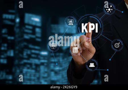 KPI Key Performance Indicator Analyse von Geschäftsdaten und Erfolg des Jobs Stockfoto