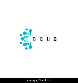 Blau aqua-Symbol. Wasser Kreise Flachbild logo Vorlage. Moderne emblem Idee. Konzept Design für Business. Isolierte Vector Illustration auf leeren Hintergrund. Stockfoto