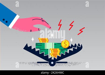 Geschäftsmann riskiert, Geld aus der Falle zu nehmen Stockfoto