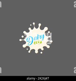 Frische Milch spritzen Vektor icon. Weißer Fleck, drop Abbildung. Molkerei logo Vorlage. Joghurt und Sahne sign Design. Stockfoto
