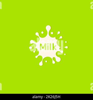 Frische Milch spritzen Vektor icon. Weißer Fleck, drop Abbildung. Molkerei logo Vorlage. Joghurt und Sahne sign Design. Stockfoto
