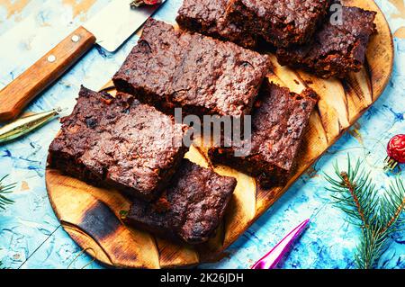 Panforte, Weihnachtsbrot, italienisch süß. Stockfoto