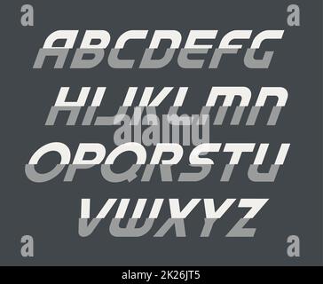 Sport kursiven Großbuchstaben. Futuristische technik Font. Moderne Monogramm Vorlage. Minimalistischer vektor design Schriftbild. Logo Vorlage festlegen. Der erste Buchstabe des Titels. Stockfoto