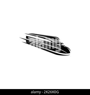 Isolierte Monochrom moderne Gravur Stil trainieren Logos setzen auf weißem Hintergrund-Vektor-illustration Stockfoto