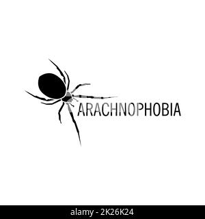 Isolierte Spinne Vektor-Logo. Insekt Abbildung. Arachnophobia. Halloween-Symbol. Stockfoto