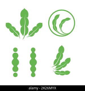 Satz von Green isoliert verlässt Logos. Logo-Kollektion Elements zu Pflanzen. Naturprodukte zu unterzeichnen. Blatt-Symbol. Heilkräuter-Symbol. Vektor-Illustration. Stockfoto