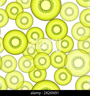 Nahtlose kiwi Vektor Muster. Minimalistischer essen Hintergrund. Vitamine wiederholbare Textur. Stockfoto