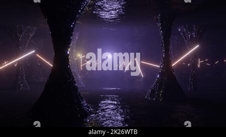 Unterirdische Höhle Im Alien Planet Stockfoto