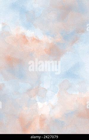 Aquarellhintergrund in Gelb-, Rot-, Orange- und Pink-Tönen Stockfoto
