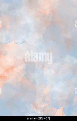Aquarellhintergrund in Gelb-, Rot-, Orange- und Pink-Tönen Stockfoto