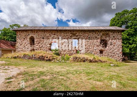 Fensteröffnungen eines alten Gebäudes Stockfoto