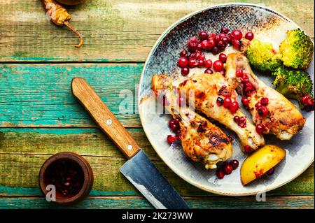 Saftige Hühnerschenkel Stockfoto