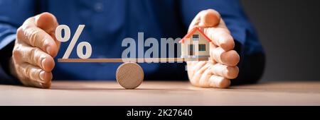 Saldo Der Hauszinssätze Stockfoto