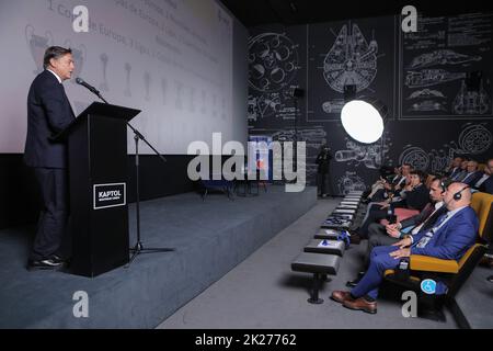 Niko Mihic während des Internationalen Symposiums der Sportmedizin Pokazi srce ( Zeigen Sie Ihr Herz) im Kaptol Boutique Cinema, in Zagreb, Kroatien, am 22. September 2022. Das gesamte Team des Gesundheitsdienstes des Fußballvereins Real Madrid kam zum ersten Foto nach Kroatien: Tomislav Miletic/PIXSEL Stockfoto