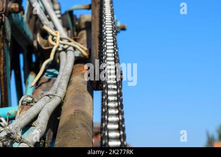 Geschmiert salidolom Kette Kette Getriebe Stockfoto