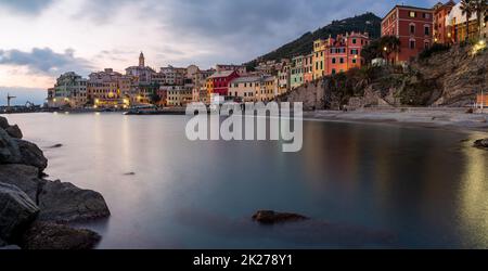 Blick auf das Dorf Bogliasco Stockfoto