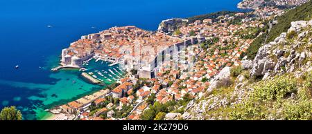 Dubrovnik. Das berühmteste Touristenziel in Kroatien mit unvergleichlichem Panoramablick Stockfoto