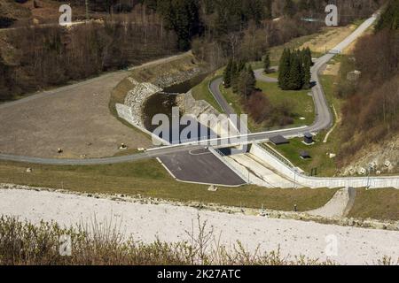 Blick vom Dammtal in den beskydy-Bergen Stockfoto