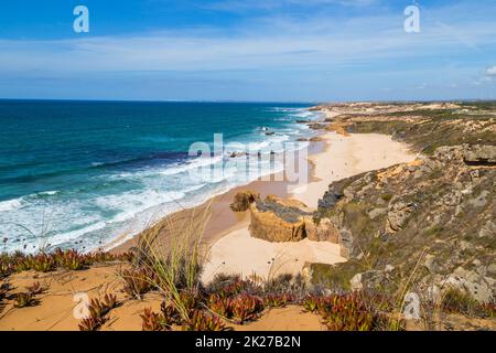 Küste von Alentejo in der Nähe von Sines Stockfoto