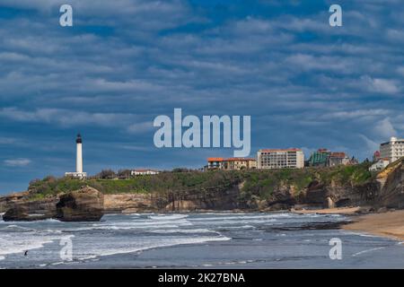 PHARE de la Pointe Saint Martin - Leuchtturm Biarritz Stockfoto