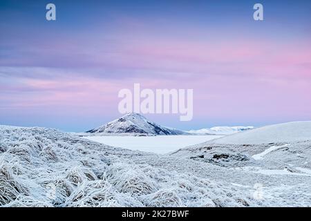 Berg in Myvatn See, Island Stockfoto