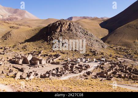 Geisterdorf auf dem andenplateau, Bolivien Stockfoto