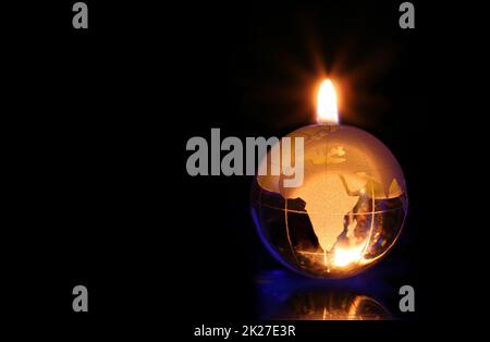 Global Warming Earth is on Fire Konzept Stockfoto