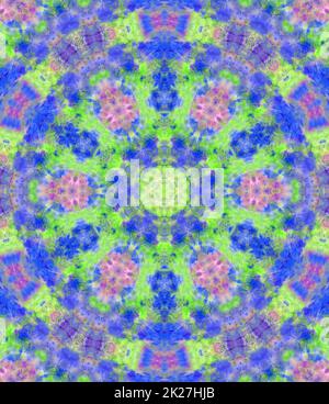Handbemalter, Wasserfarbener Hintergrund Mit Kaleidoskop-Filter Stockfoto