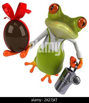 Spaß Frosch Gärtner - 3D-Darstellung Stockfoto