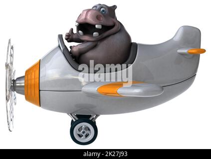 Fun Hippo - 3D-Darstellung Stockfoto