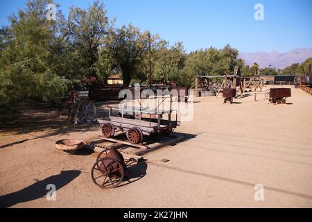 Was vom Goldrausch in der Wüste des Death Valley übrig ist Stockfoto