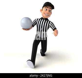 Lustige 3D-Illustration eines amerikanischen Schiedsrichters Stockfoto