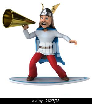 Fun 3D-gaulois Surfer Stockfoto