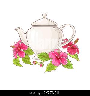 hibiskus-Tee-Illustration Stockfoto