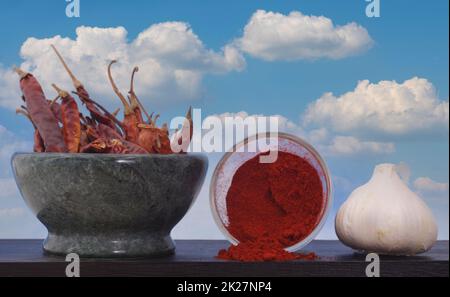 Gewürze Pinto-Bohnen mit Paprika und mexikanischem Oregano Stockfoto