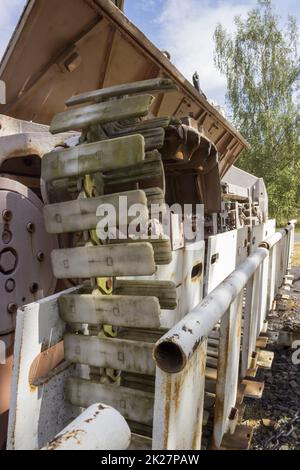 Alte hydraulische Verstärkung im Bergwerk Stockfoto