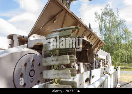 Alte hydraulische Verstärkung im Bergwerk Stockfoto