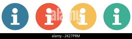 Buntes Banner mit 4 Knöpfen: Informationsschild Stockfoto