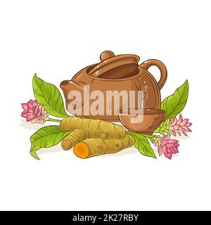 Illustration von Kurkustee Stockfoto