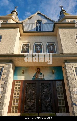 Fassade der Holy Trinity Ukrainisch Orthodoxe Kathedrale, Vancouver, Mount Pleasant, British Columbia, Kanada Stockfoto