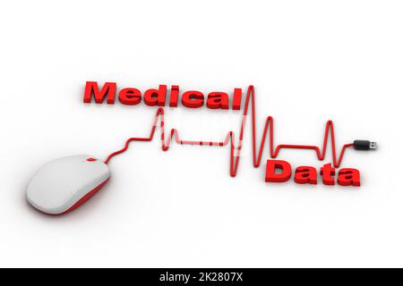 EKG-Linie, die von der Computermaus erstellt wurde Stockfoto