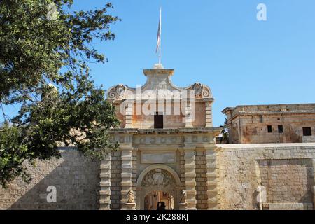 Haupteingang von Mdina auf Malta. Mdina ist alten Hauptstadt von Malta Stockfoto