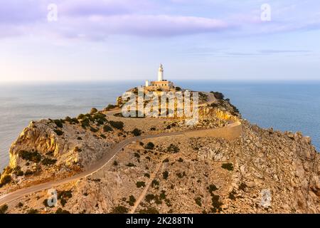 Mallorca Leuchtturm Mallorca Cap Formentor Landschaft Mittelmeer Spanien Copyspace Travel Stockfoto