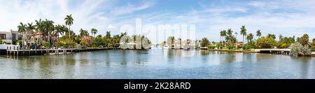 Fort Lauderdale Florida Panoramablick auf Las Olas Villas Marina Stockfoto