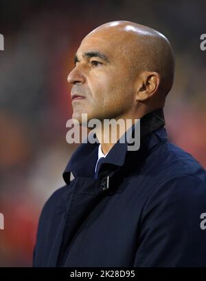 Der belgische Cheftrainer Roberto Martinez vor dem Spiel der UEFA Nations League Gruppe D im König-Baudouin-Stadion in Brüssel. Bilddatum: Donnerstag, 22. September 2022. Stockfoto