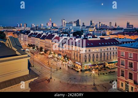 Warschau Warszawa Altstadt Skyline Krakowskie Przedmiescie Stockfoto