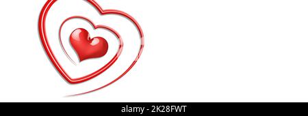 Alles Liebe zum valentinstag. Herzförmiges Symbol der Liebe. 3d-Illustration Stockfoto