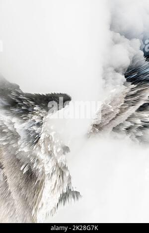 Abstrakte farbige Staubexplosion auf einem schwarzen Hintergrund.abstrakter pulverbeschlafener Hintergrund Stockfoto