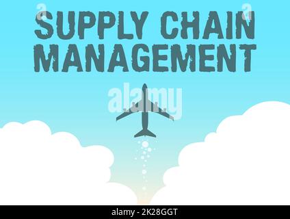 Schreiben mit Anzeige von Text Supply Chain Management. Business Showcase Management des Waren- und Dienstleistungsflusses Illustration der Einführung von Fast Straight Up to the Skies. Stockfoto