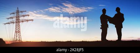 Zwei Techniker Auf Der Baustelle. Bauingenieur Stockfoto